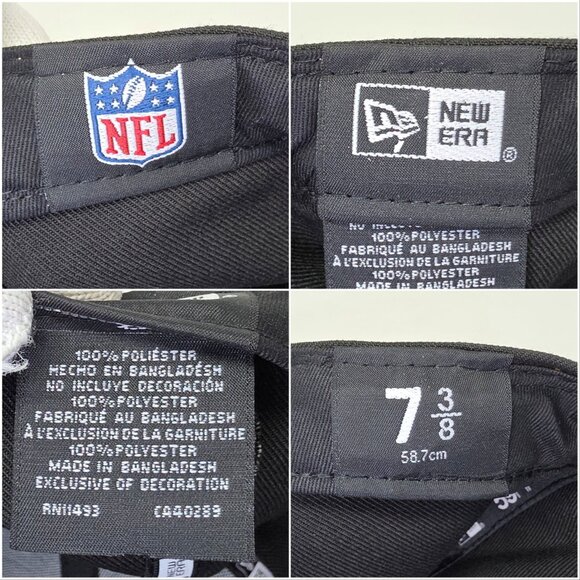 Pittsburg Steelers New Era 59Fifty Hat Cap Mens 7 3/8 Black Yellow NFL Fitted - Picture 8 of 9